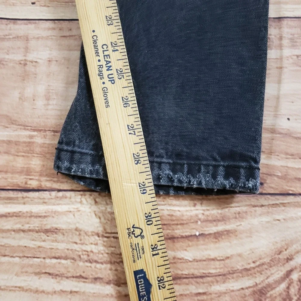 RSQ Jeans Women 28 Black Straight Distressed High‎ Rise Mom Denim Ladies 28x29
